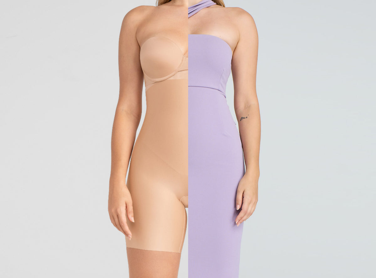 Model wearing Honeylove shapewear